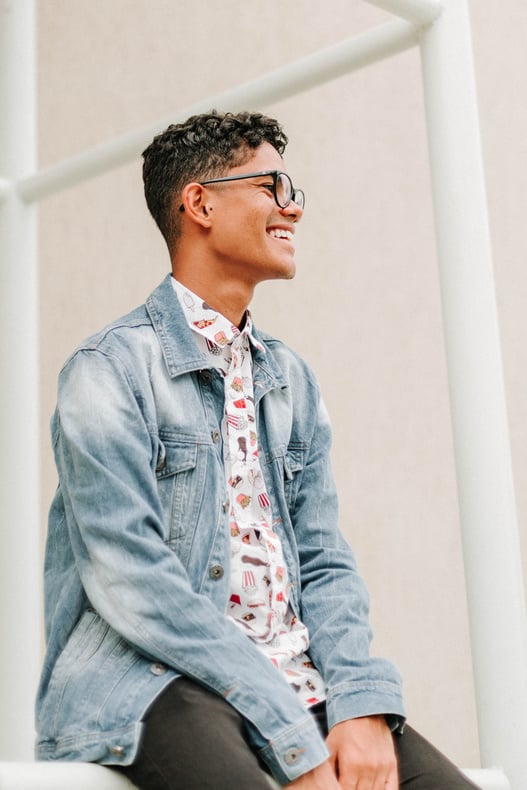 Men's Blue Denim Button Up Jacket